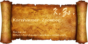 Kornhauser Zsombor névjegykártya